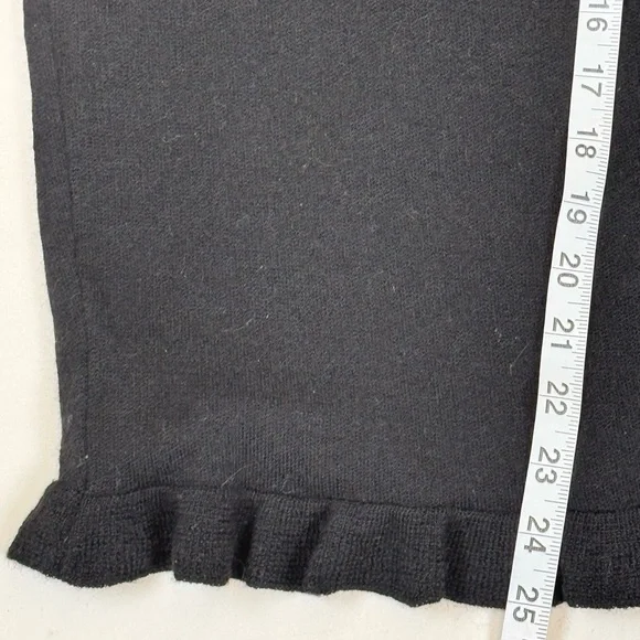 MFH Knits Women’s XL Alpaca Wool Blend Black Ruffle Hem Sweater - Picture 6 of 7